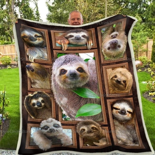Thnapple Slothy Sloth Wearable Hooded Blanket 