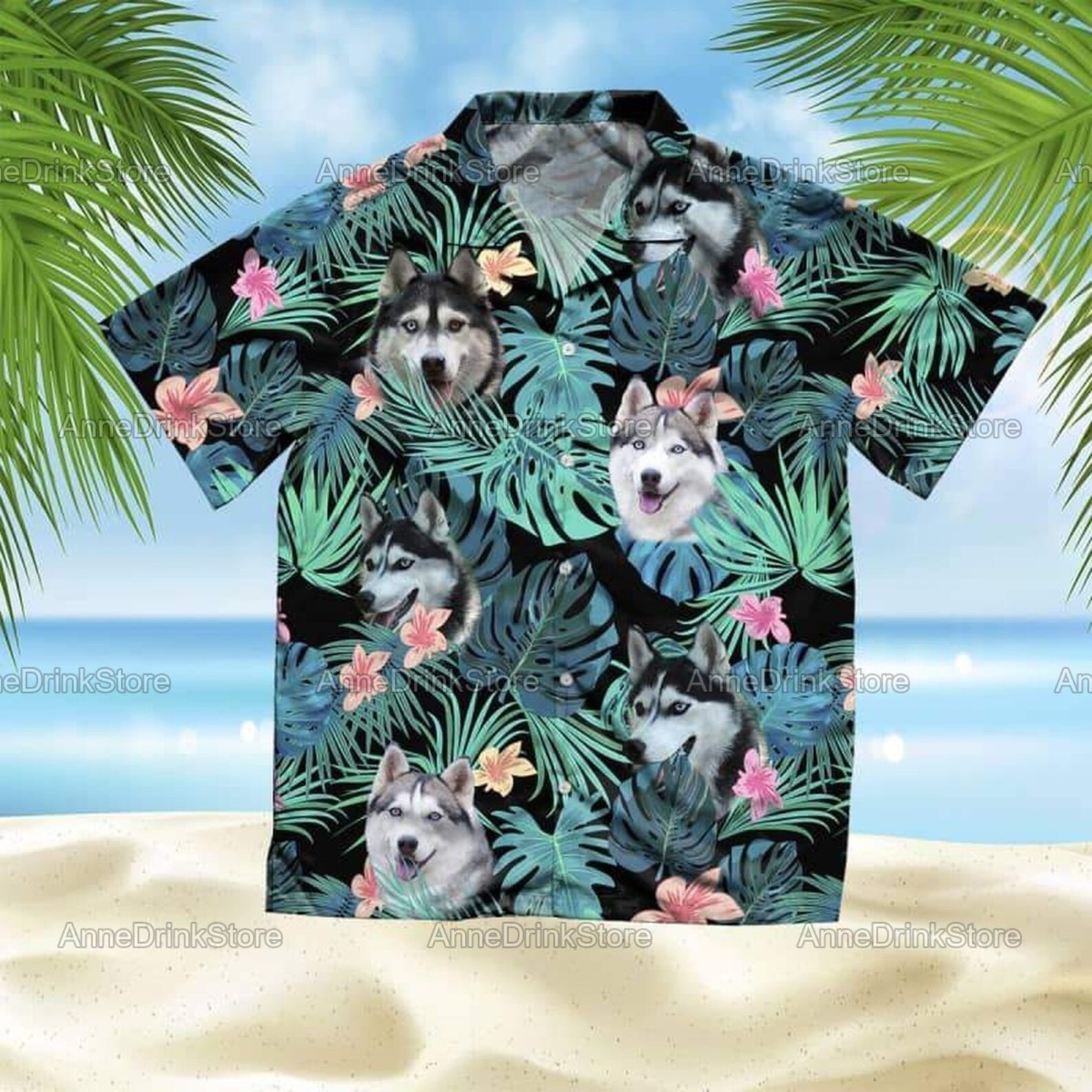 Husky Hawaiian Shirts Husky Summer Shirts Dog Lover Shirts Etsy Australia