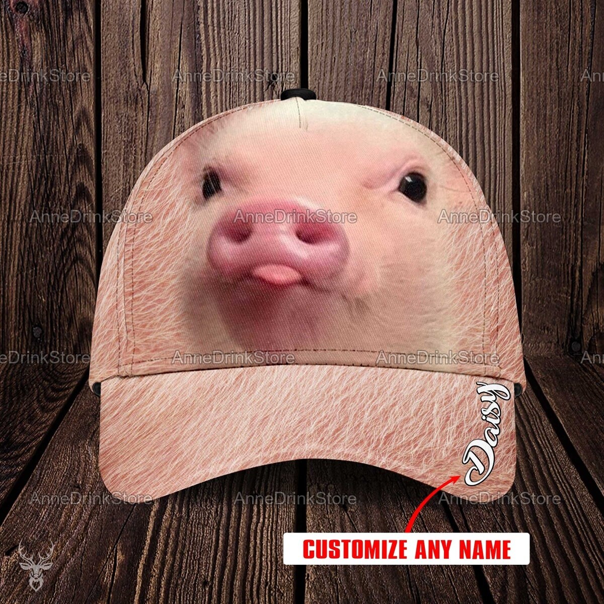 Pig Personalized Classic Cap Pig Baseball Cap White Face Etsy