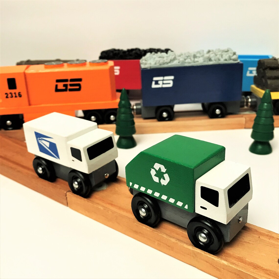 Wooden Toy Vehicle Garbage / Recycle Truck for all Etsy