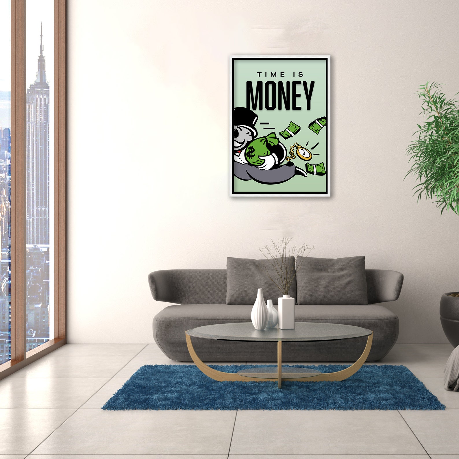 Time Is Money Poster Motivational Art Print Inspirational Etsy