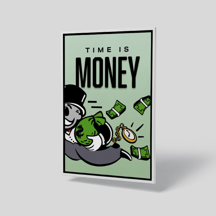 Time Is Money Poster Motivational Art Print Inspirational Etsy