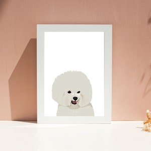 Bichon Frise wall print, Printable wall art, Art prints, Digital download, dog poster, bichon poster, Modern art, customisable