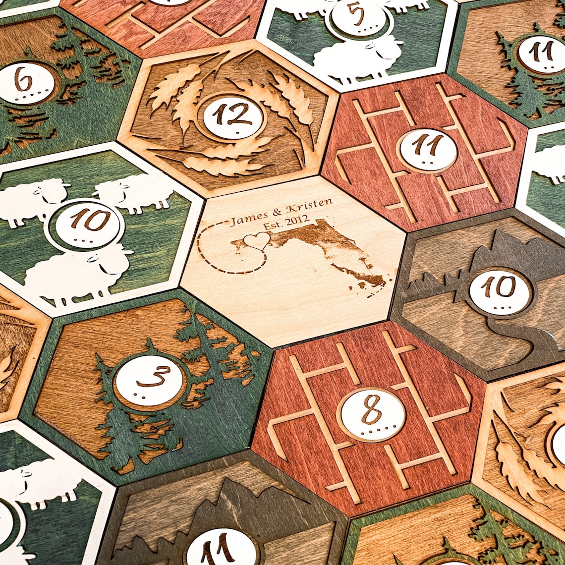 Settlers of Catan Custom Wooden Game Board Handmade Gift Etsy