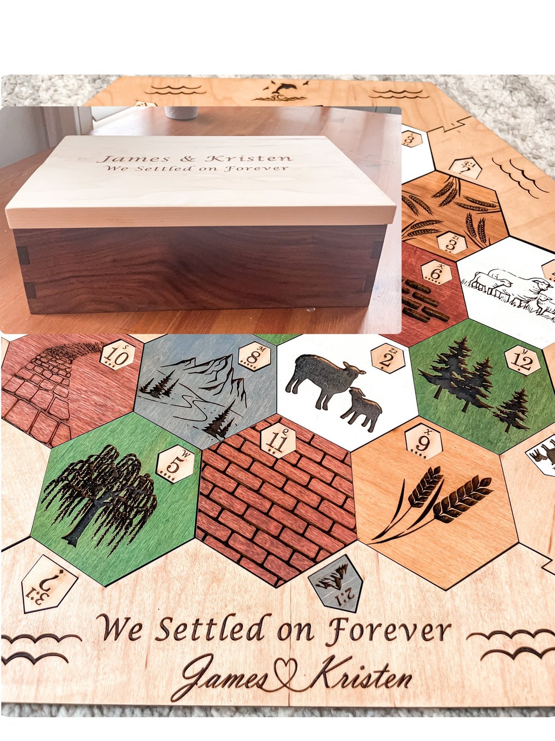 Custom Boardgame With Optional Storage Box Handmade Settler Family Game