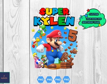 Download Mario Birthday Shirt Svg Etsy