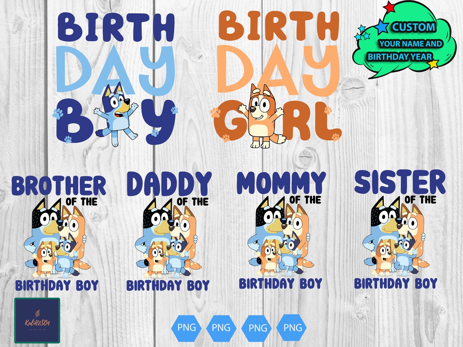 bluey birthday svgfamily bluey birthday svgbluey party etsy