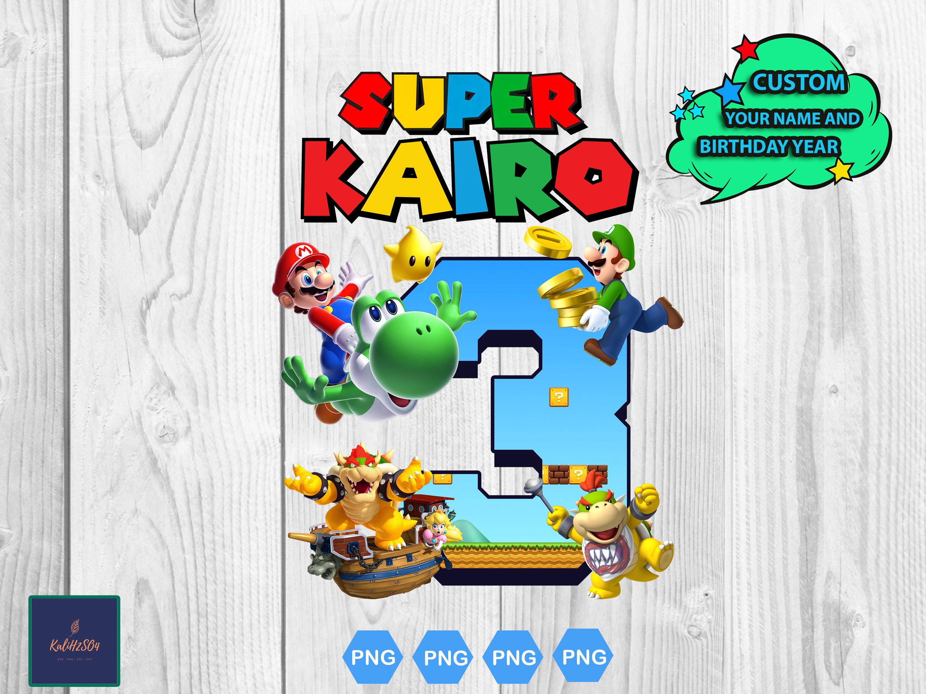 Super Mario Geburtstag PNG Super Geburtstag junge Png Etsy