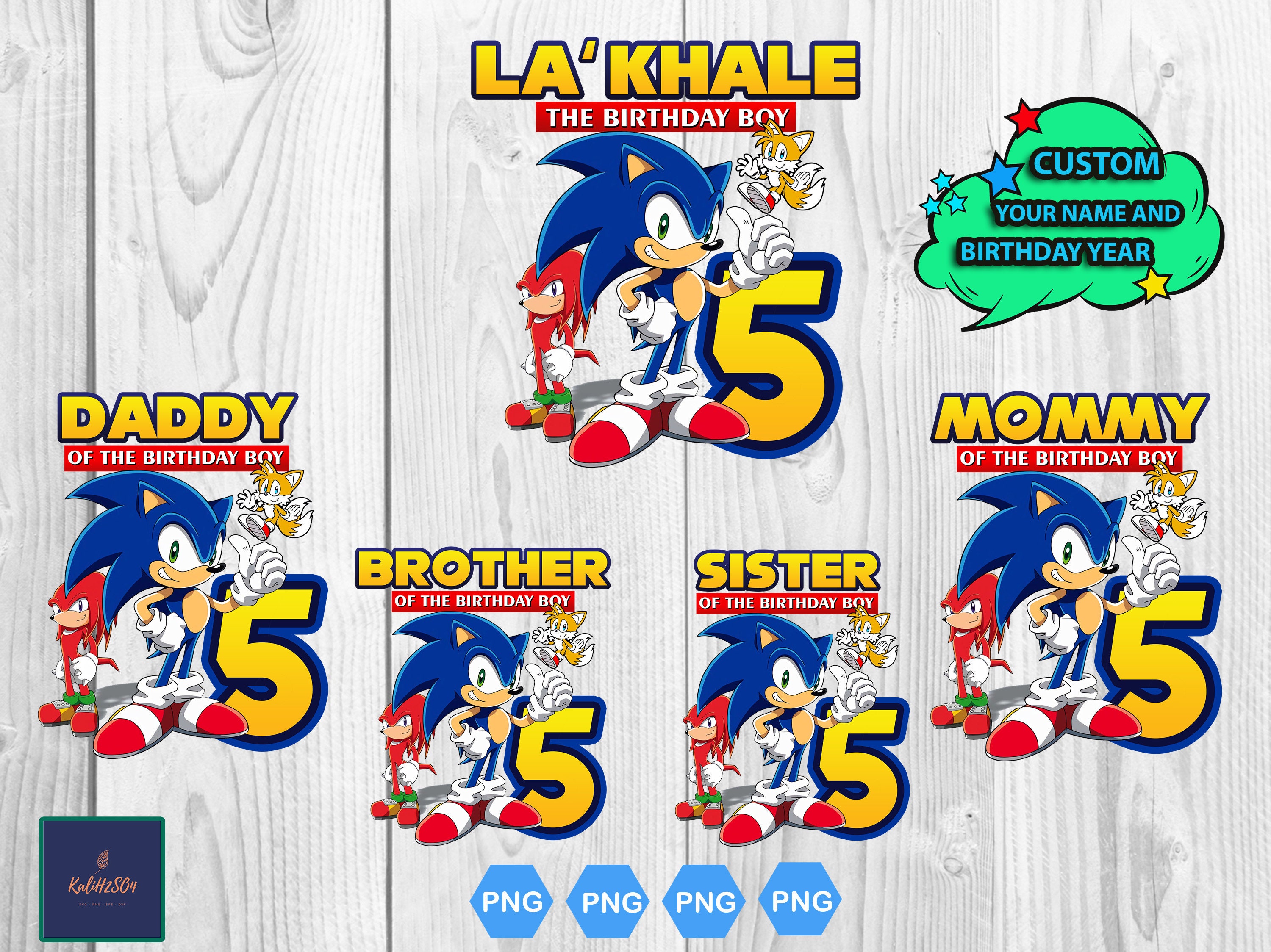Family Sonic Birthday Bundle PNG, Sonic Birthday Boy PNG, Sonic the H…