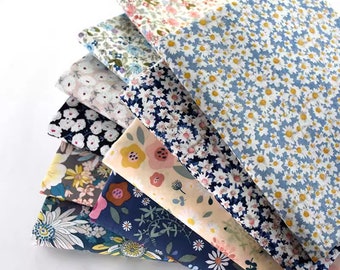 Floral Fabric, Shabby Chic Flower Cotton Fabric, Printed Flower Cotton Fabric, Soft Fabric, Dress Fabric, By The Half Yard