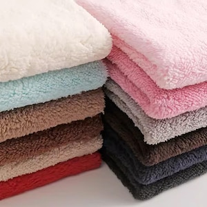 Sherpa Stoff, Lamm Kunstpelz, Lamm Fleece-Stoff, Polyester Sherpa, weicher und warmer Stoff, Winterstoff, Halbmeter