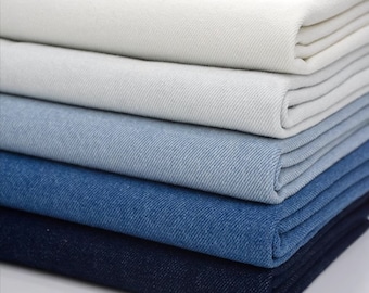 Tela vaquera azul pesada, tela vaquera lavada, tela vaquera de algodón, tela vaquera para ropa, costura vaquera pesada, por media yarda