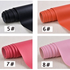 May include: Four rolls of faux leather in different colors: black, orange, pink, and light pink. Each roll is labeled with a number: 5#, 6#, 7#, and 8#.