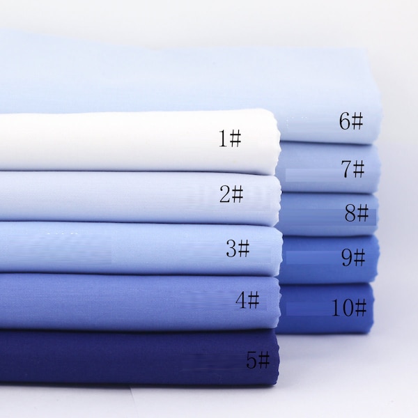 Lnk Blue Fabric Group, Tissu sergé de coton de haute qualité, 10 pièces (un demi-mètre)