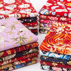 Japanese Fabric, Cotton Fabric, Bronzing Fabric, Printed Fabric, By the Half Yard