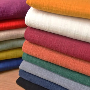 Soft Cotton Linen Fabric, Plain Cotton Fabric, Vintage Linen Fabric, Dress Fabric,Curtain Fabric,Dress Fabric,Sewing Fabric,By the Half Yard