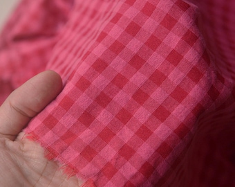 Plaid Fabric- Quilting- Dress- DIY Sewing Craft- Decoration- Tablecloth- Curtain- By The Half Yard