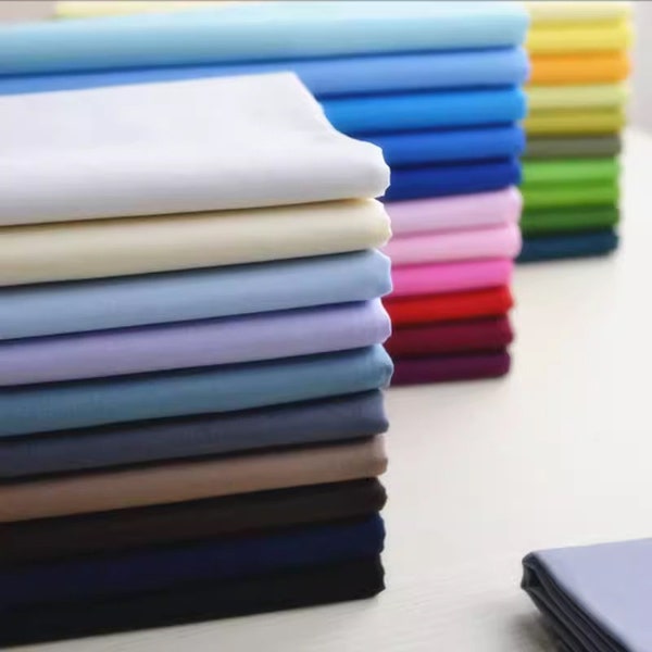 100% Pure Cotton Poplin Plain Fabric Superior Vibrant Colors – Dressmaking, Craft, Quilting, By The Half Yard