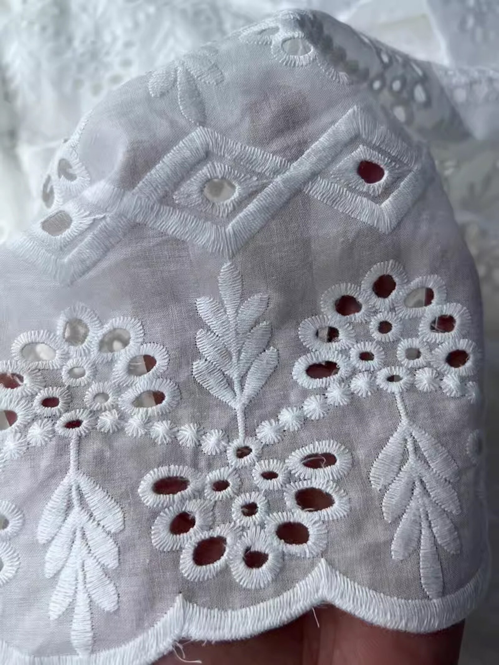 100% Cotton Embroidery Eyelet Fabric, Embroidered Cotton Fabric,cotton ...