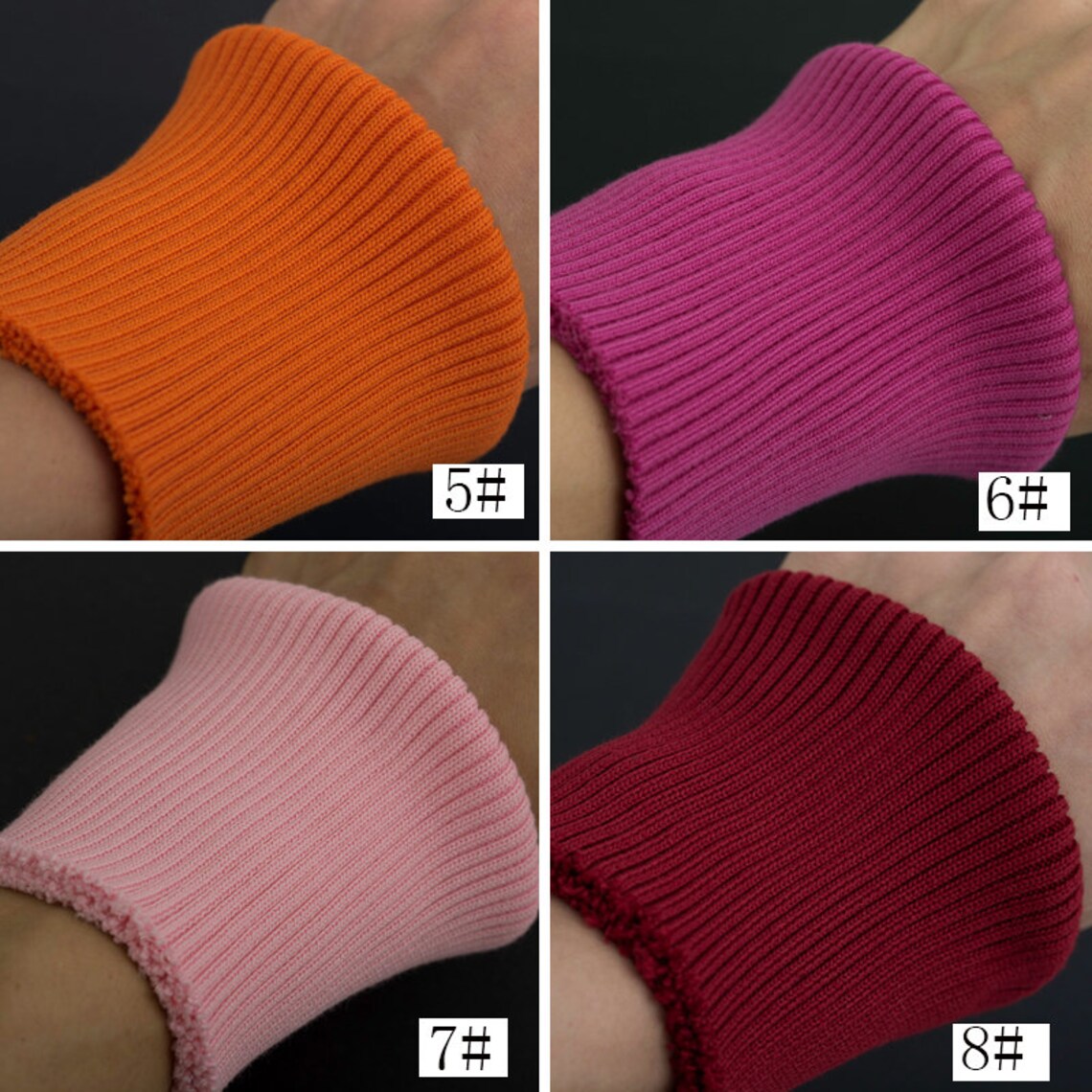 Finished Knitted Ribbed Cuffs Thick Elastic Accessories Down Etsy