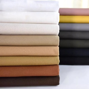 Tissu sergé de coton, Tissu sergé épais, Tissu de coton lavé, 100 % coton, Tissu de coton coloré, 1 mètre