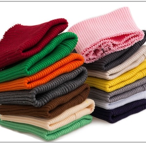 Polsini a coste a maglia finiti, accessori elastici spessi, tessuto per polsini in piuma di cotone, dimensioni regolabili, 2 confezioni 8 cm * 9 cm