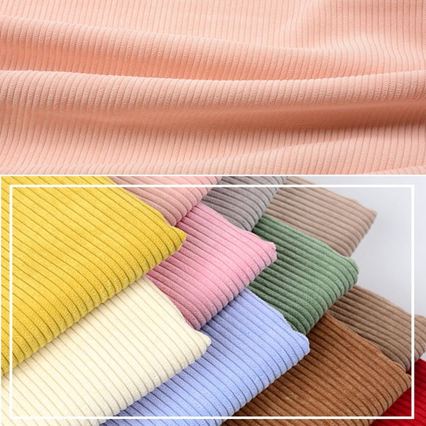 Thickened Corduroy Fabric, 8 Wale Corduroy Fabric, Stretch Corduroy, Solid Color, By The Half Yard