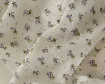 Katoenen stof met bloemenprint, katoenen stof met bloemen, 100% katoen, bloemenstof, jurkstof, designerstof, op maat gesneden