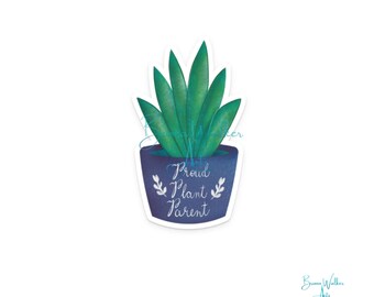 Plant Parent Sticker – Botanical Vinyl Decal for Plant Lovers, Laptop & Water Bottle Decor, Cute Indoor Garden Accessory