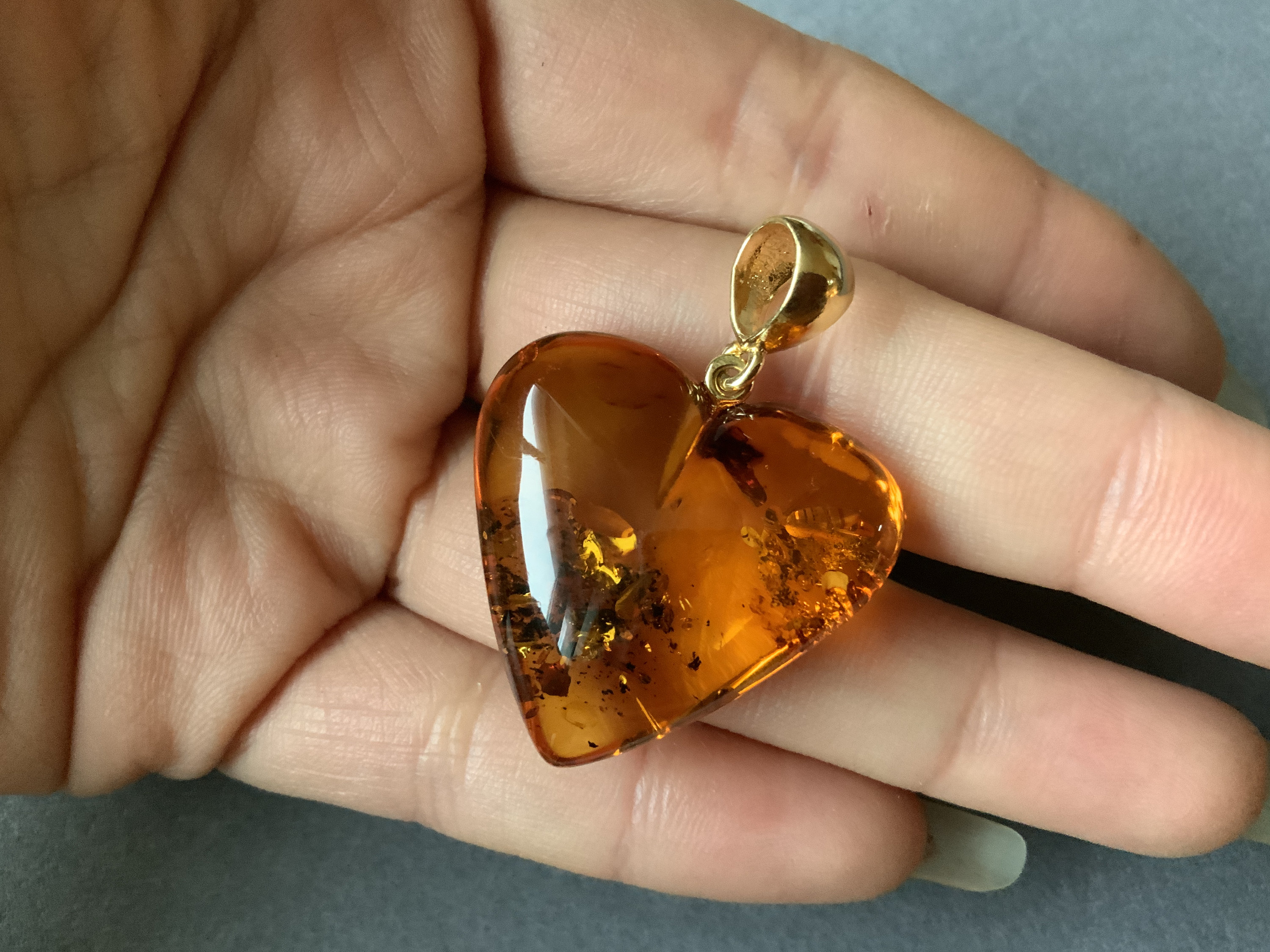 3143mm big amber heart pendant amber natural heart shape Etsy
