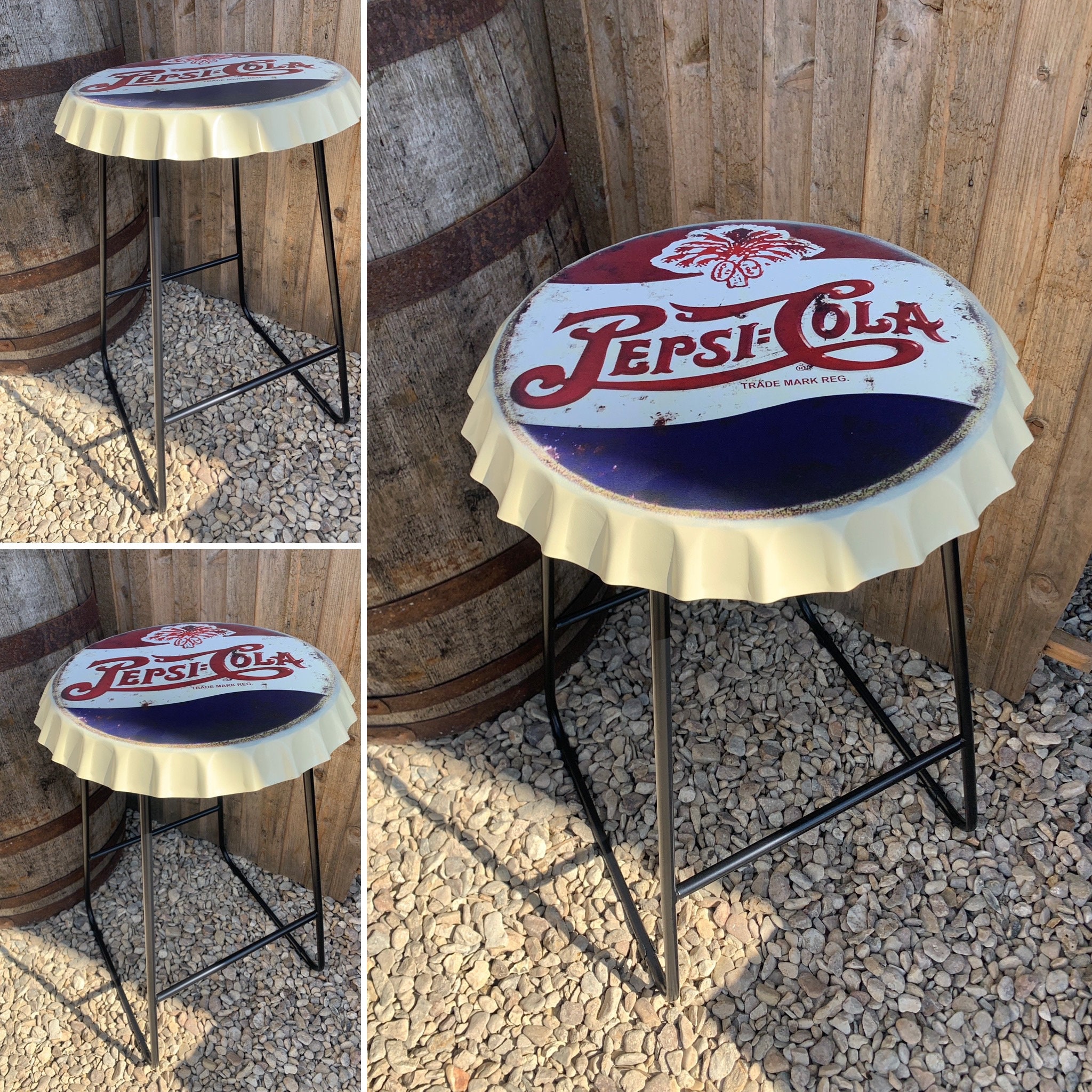 Pepsi Cola Bottle Top Bar Stool Etsy