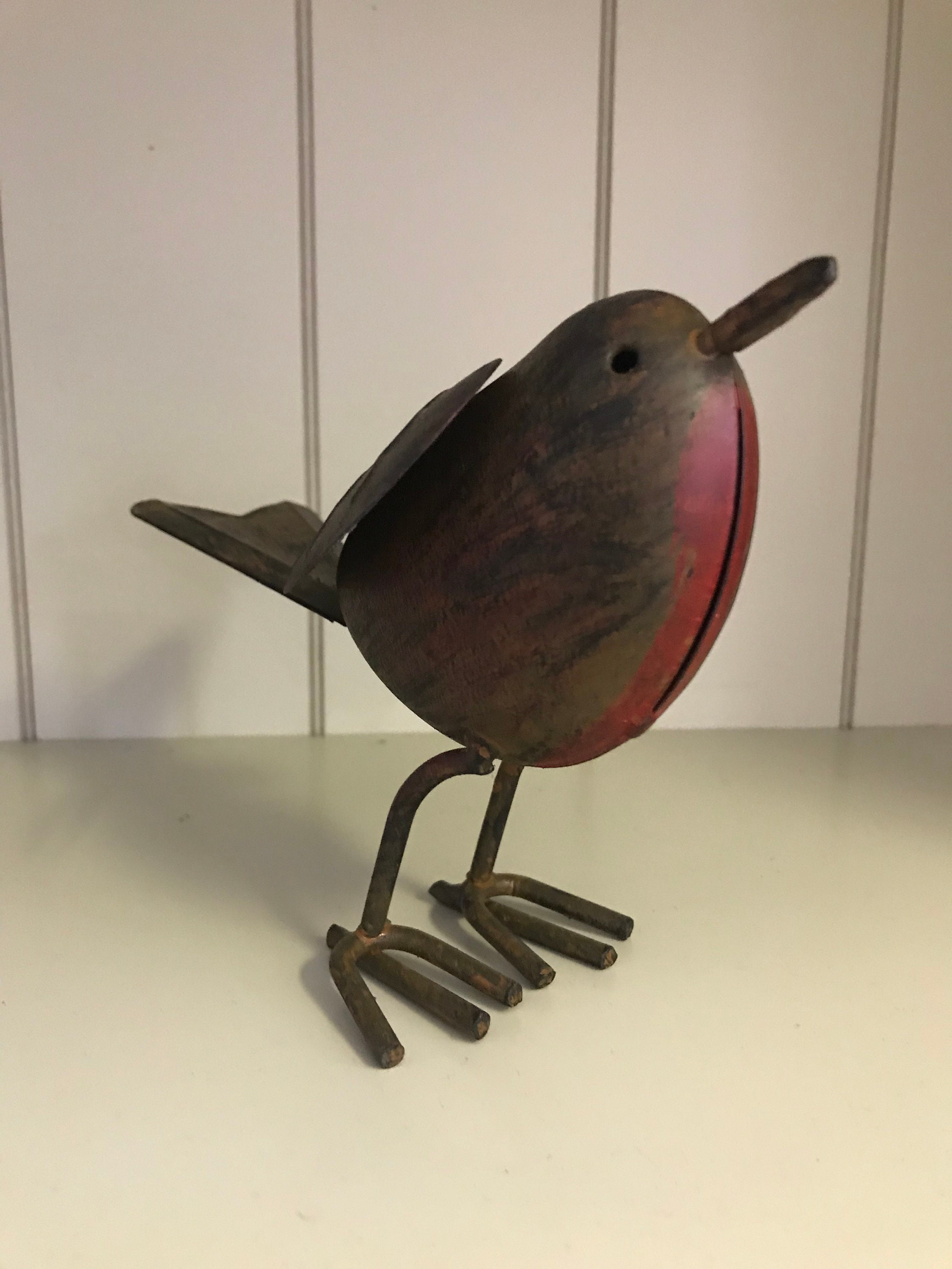 Set of 2 Handcrafted Metal Robin Home Garden Ornaments Etsy UK