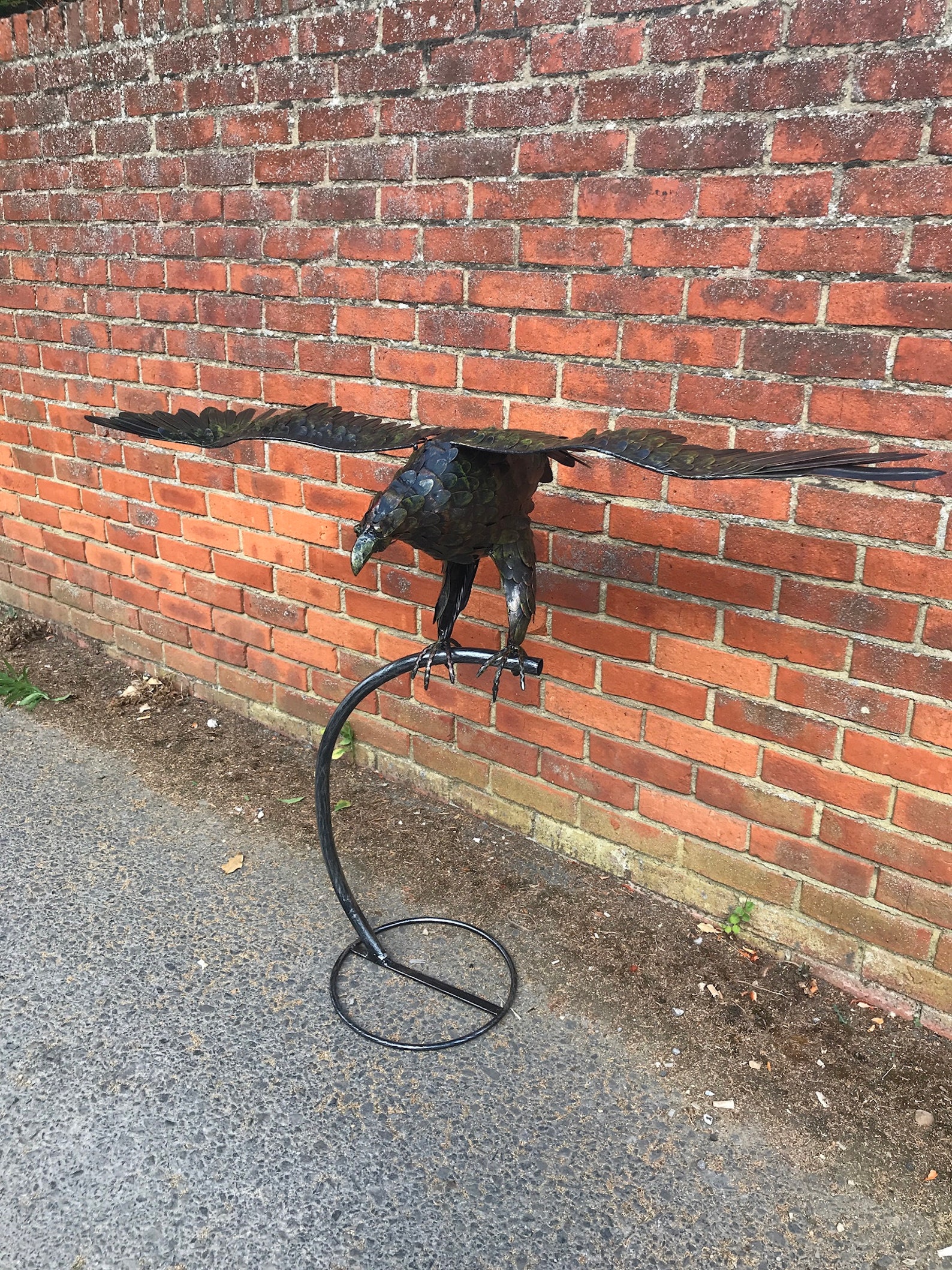 Handcrafted Metal Flying Eagle Garden Ornament Statue Etsy