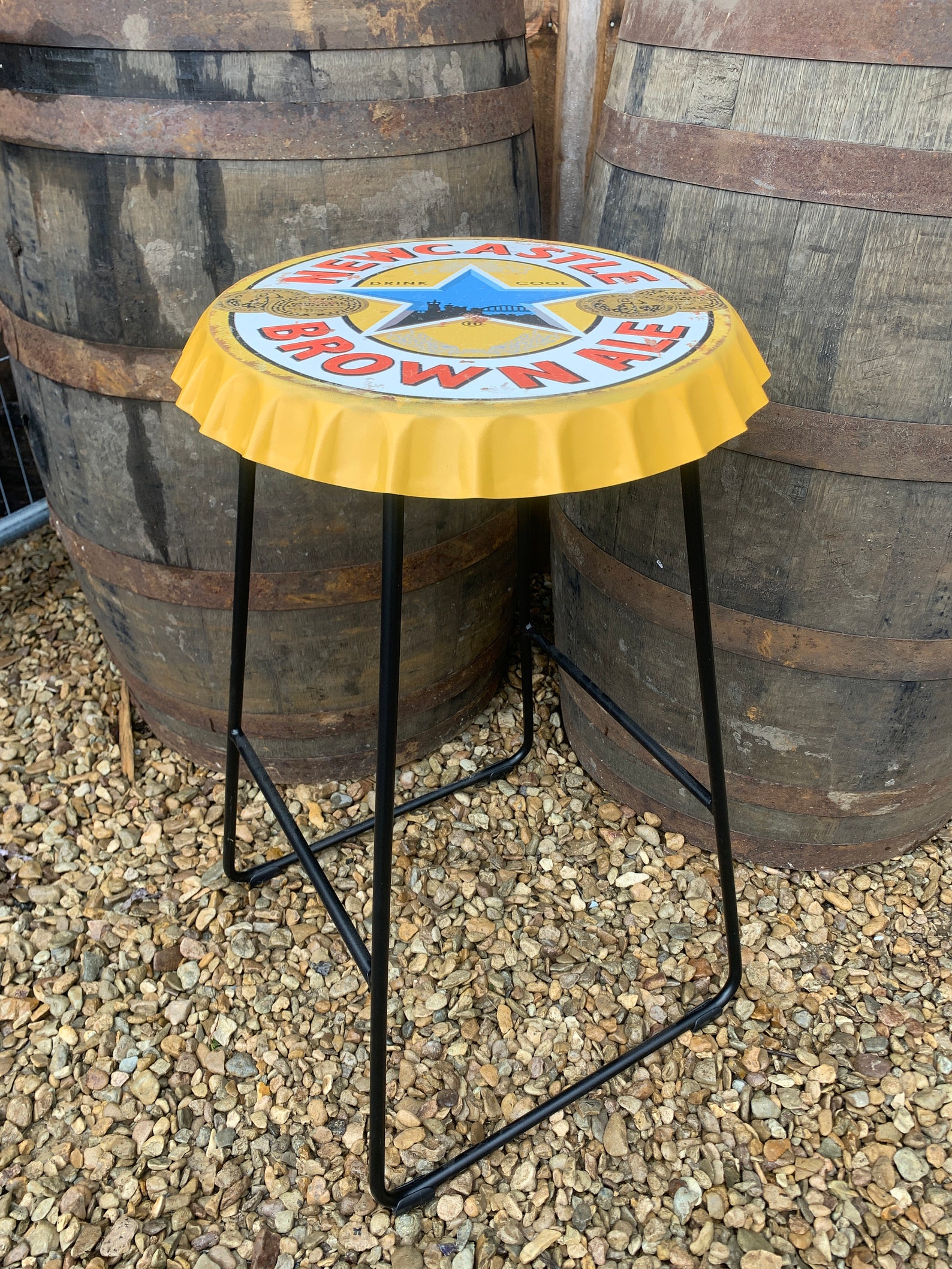 Newcastle Brown Ale Bottle Top Bar Stool Etsy