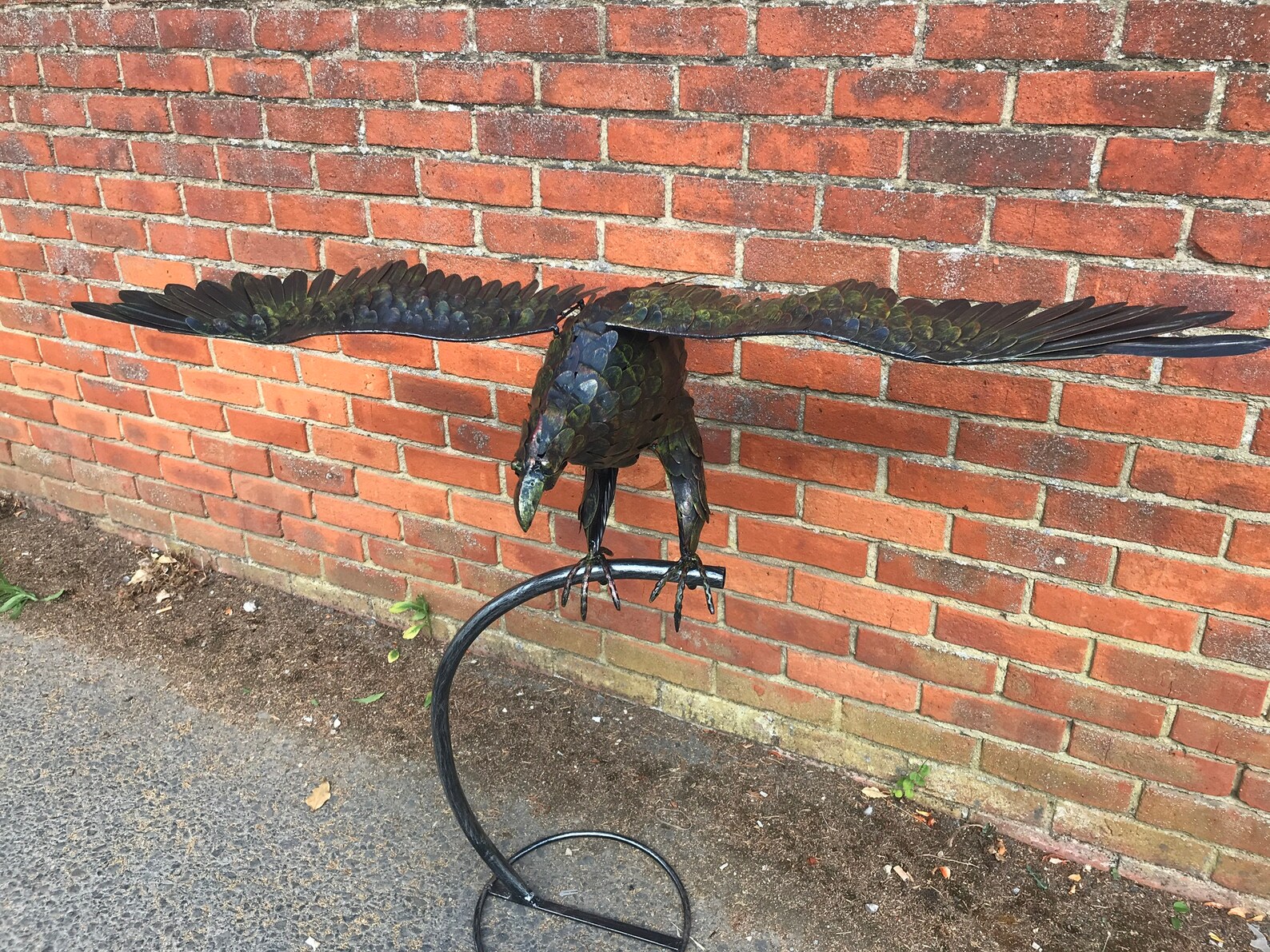 Handcrafted Metal Flying Eagle Garden Ornament Statue Etsy
