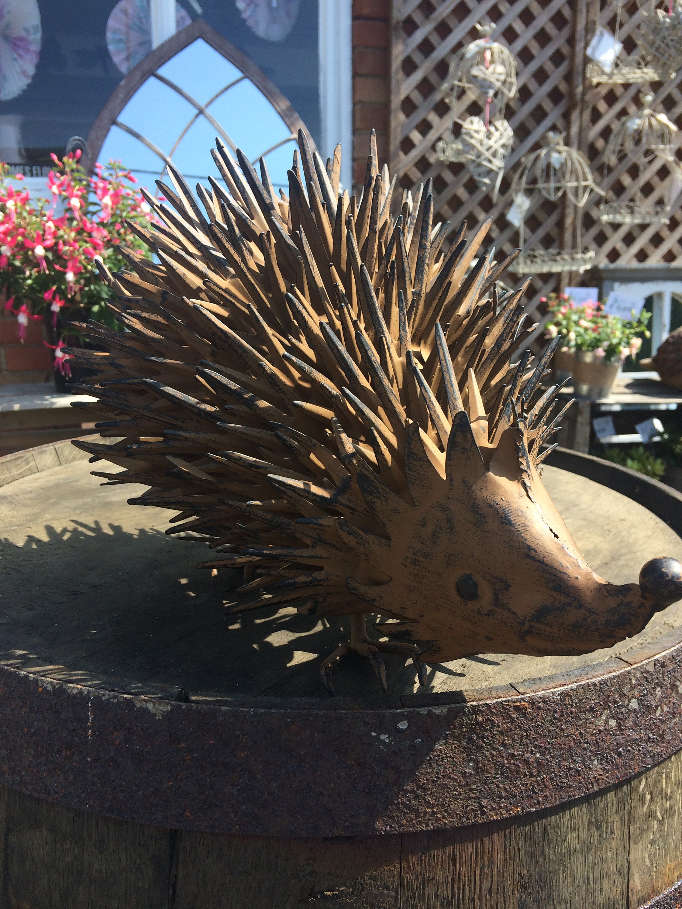 Handcrafted Metal Spike The Hedgehog Garden Ornament Statue Etsy