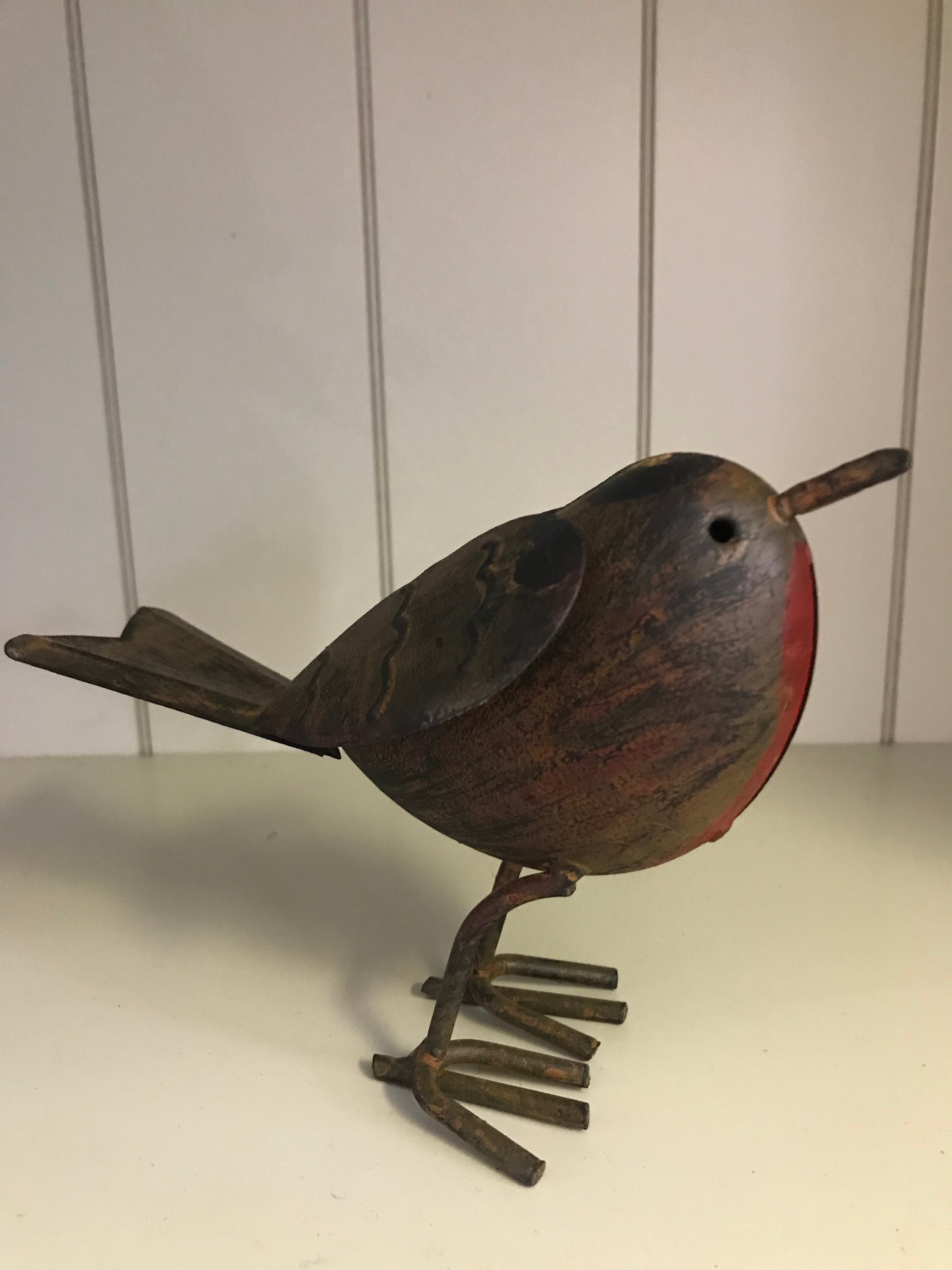 Set of 2 Handcrafted Metal Robin Home Garden Ornaments Etsy UK