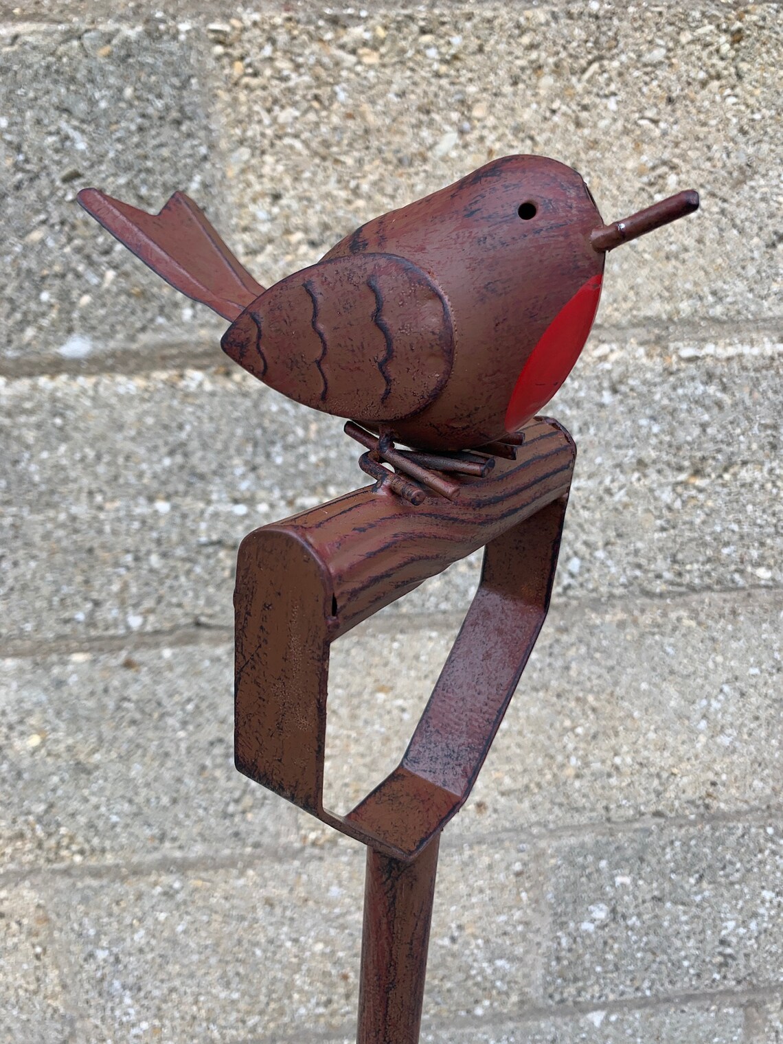 Handcrafted Metal Robin Sat on a Fork Garden Ornament Etsy