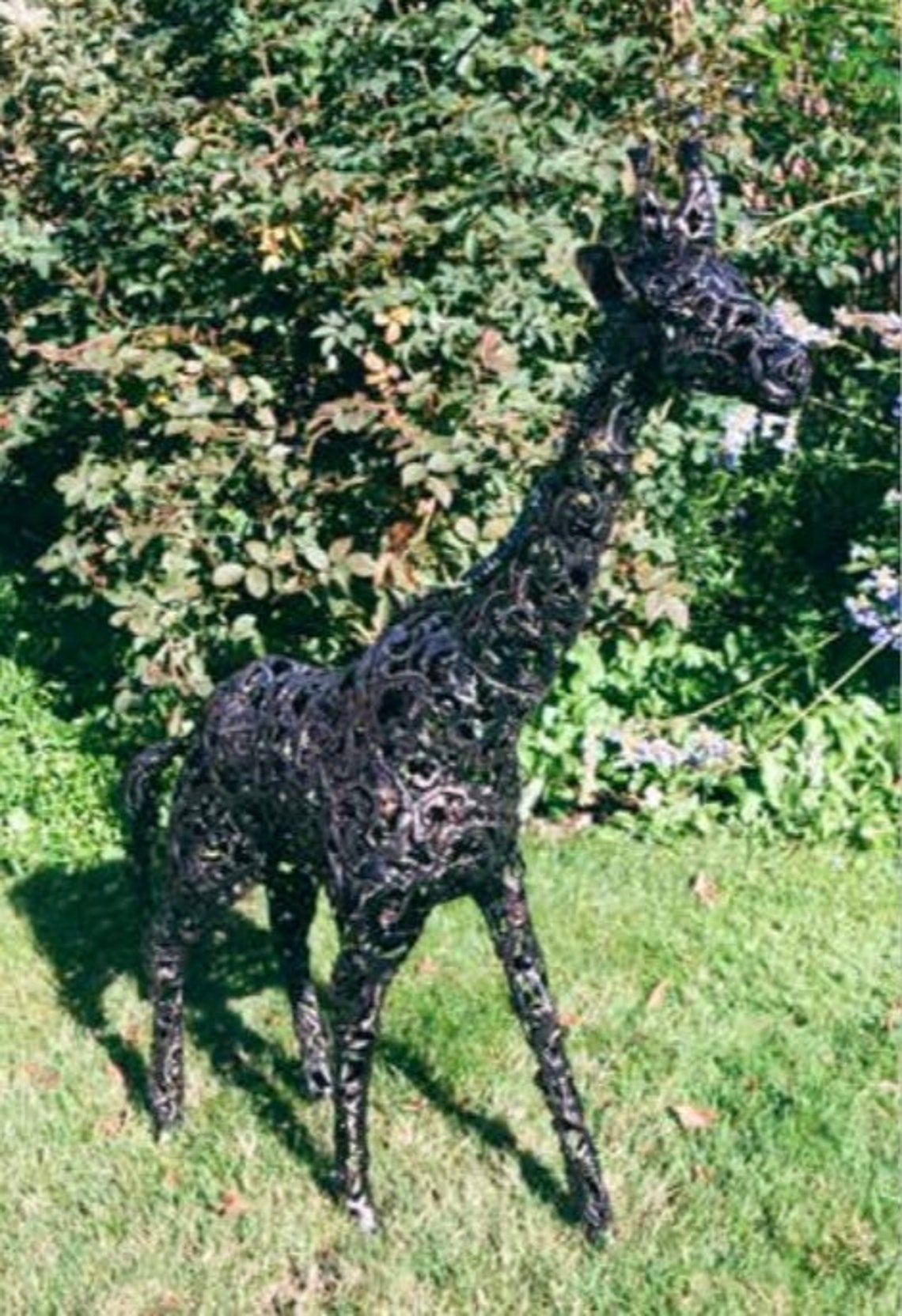 Handcrafted Metal Giraffe Garden Ornament Statue Sculpture Etsy
