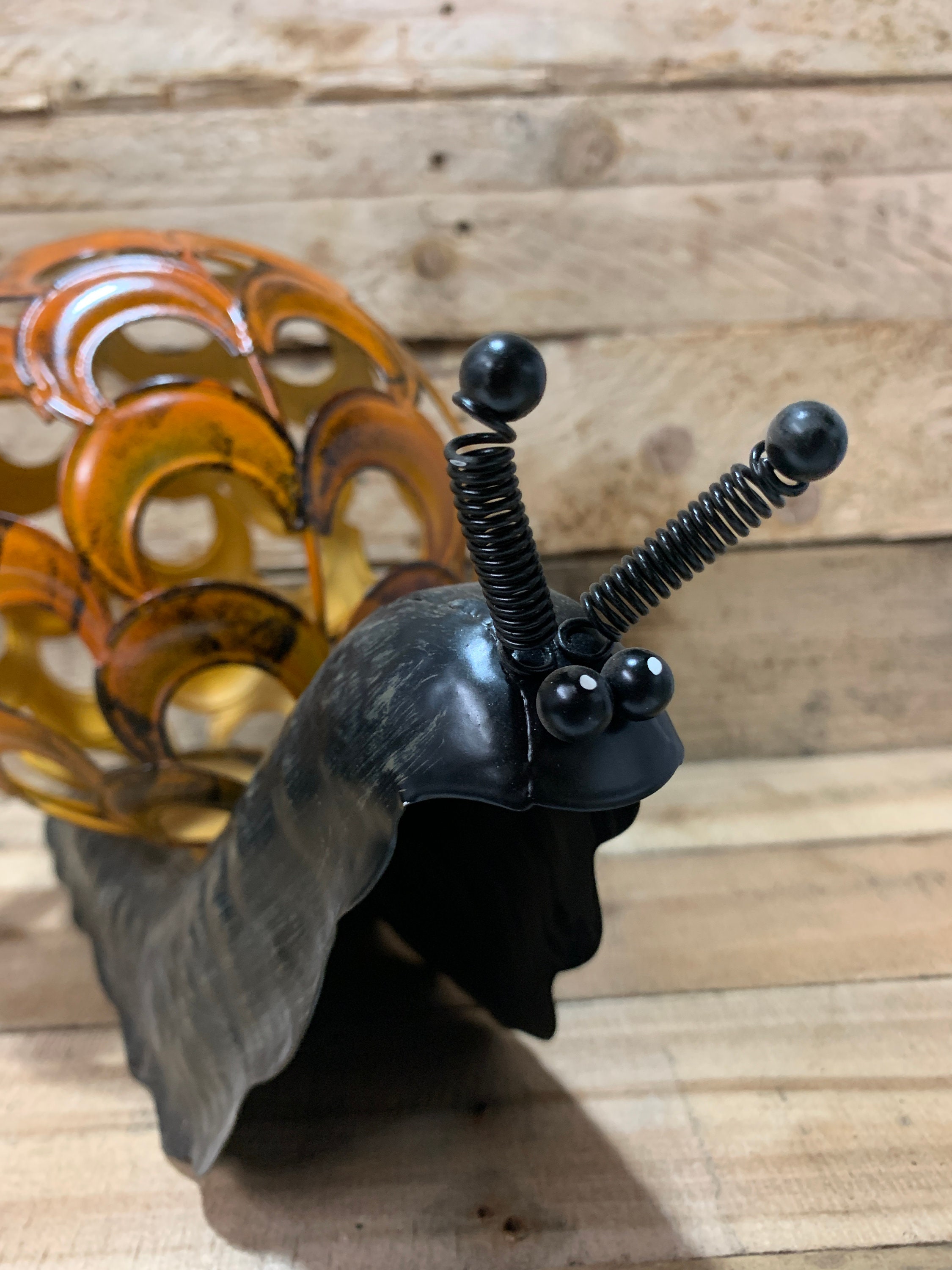 Handcrafted Metal Snail Garden Ornament Statue Sculpture Etsy UK