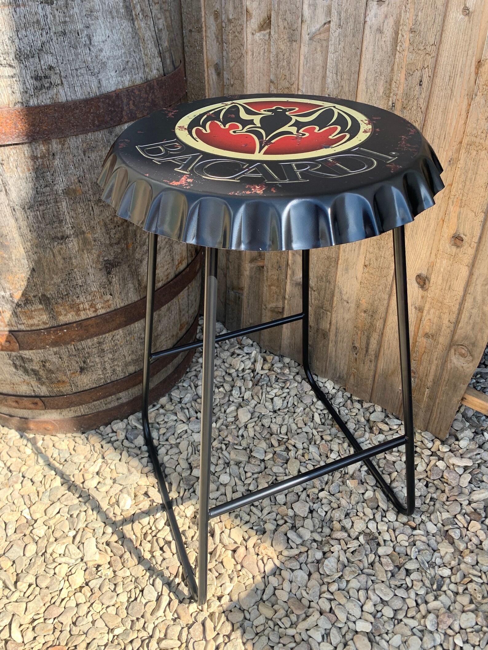 Bacardi Bottle Top Bar Stool Etsy