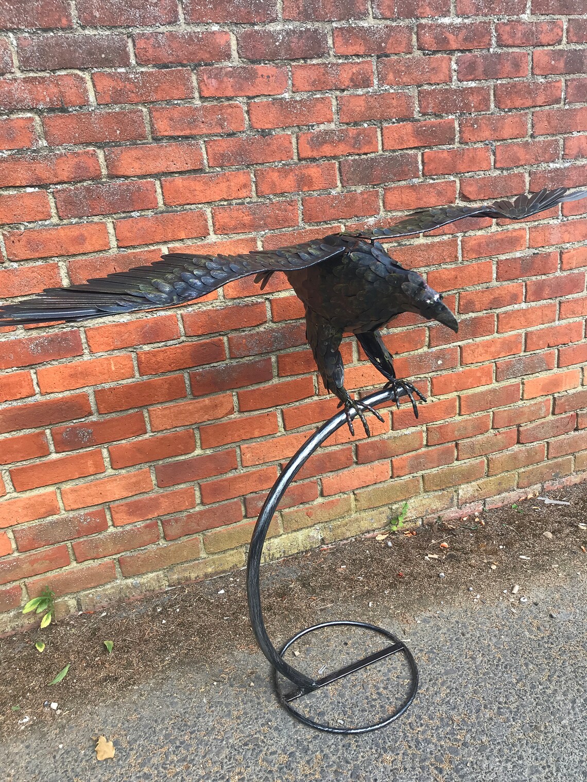 Handcrafted Metal Flying Eagle Garden Ornament Statue Etsy