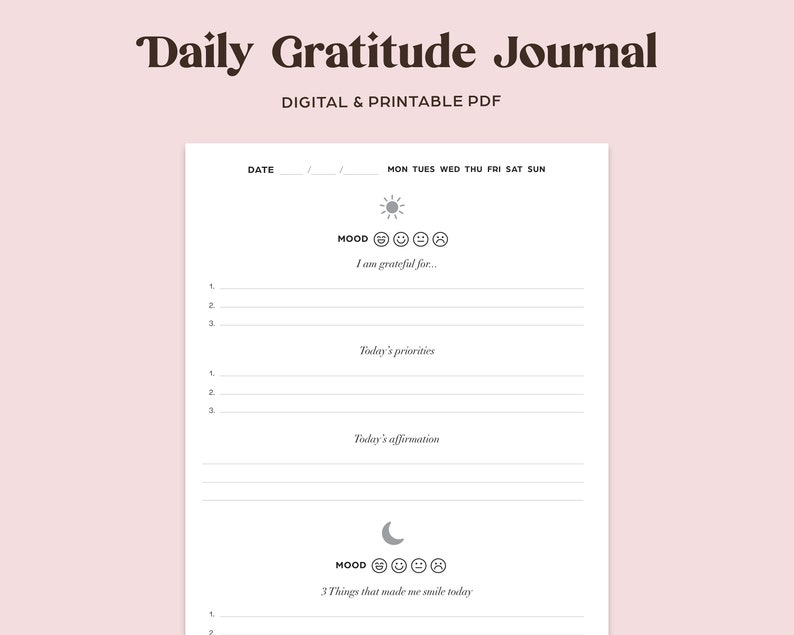 Daily Gratitude Journal for Self-Care image 1