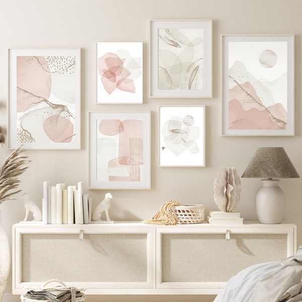 Blush and Gold Wall Art - Etsy