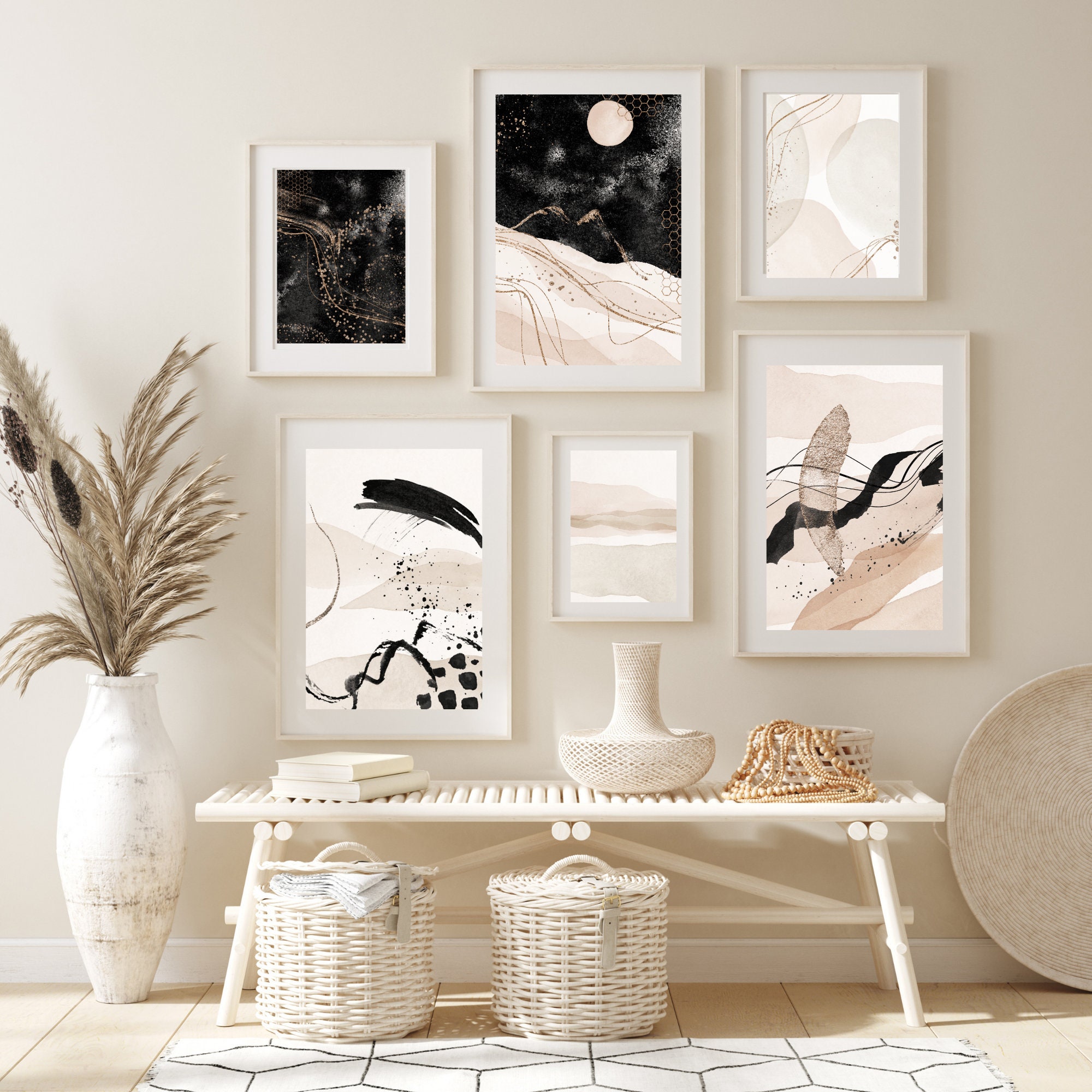 Neutral Abstract Wall Art Printable Abstract Art Pink Etsy