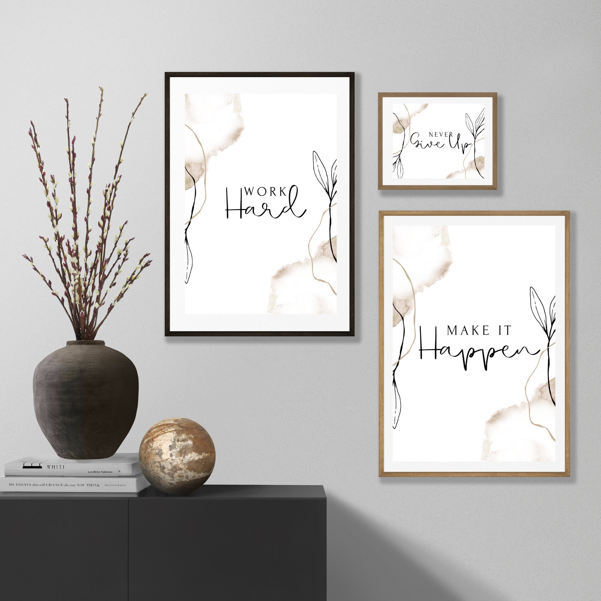Inspirierende motivierende Home Office Wand Kunst Dekor | Etsy