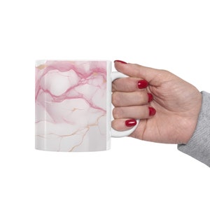 Elegant Pink Marble Design Ceramic Mug