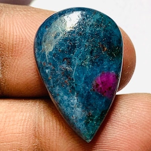 NATURAL RUBY KYANITE Cabochon Gemstone Premium Quality Ruby Kyanite 26ct Pear Shape Loose Gemstone For Making Jewellery 24x16x6mm