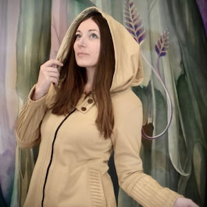 Organic Cotton Hooded Jacket - Black/Aqua/Camel/DarkBlue