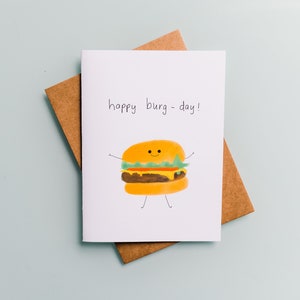 Burger Food Pun Geburtstagskarte - Happy Burg Day!